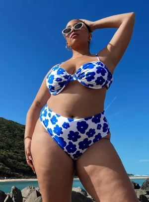 Avani Bikini Bottoms Blue Multi Curve Anti Chafe Edging