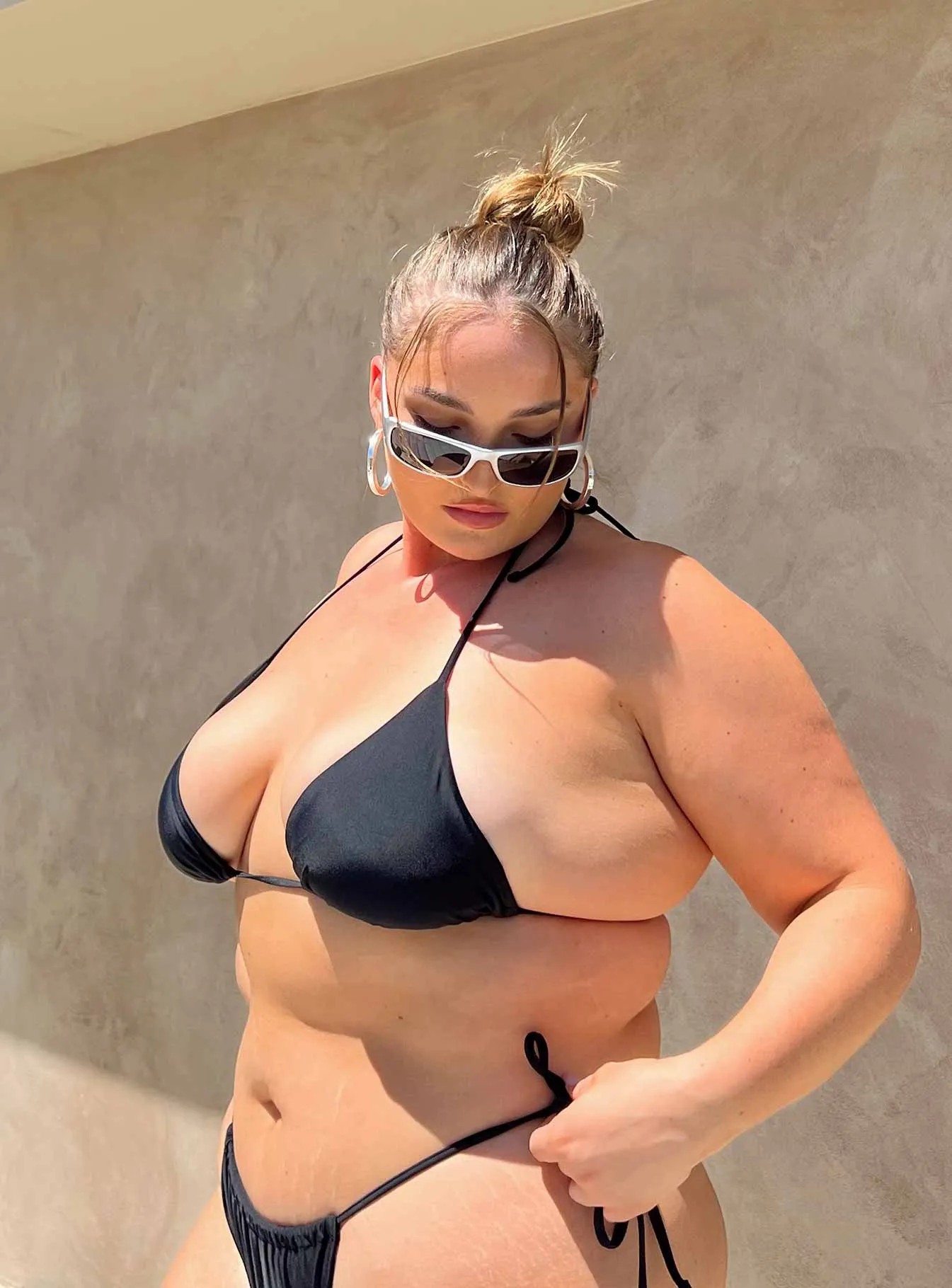Jenner Eco Nylon Bikini Top Black Curve Non Chafing Edges