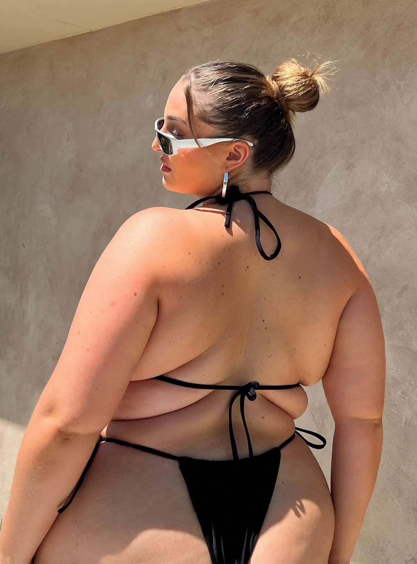 Jenner Eco Nylon Bikini Top Black Curve Double Layered Cups