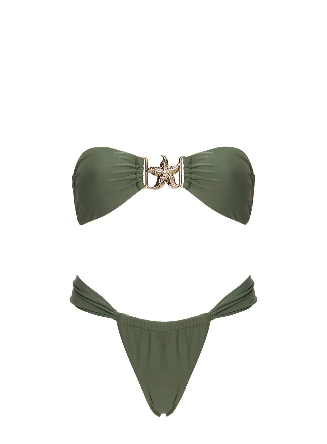 Water Resistant Lining Flexible Underwire So Sunkissed Hardware Detail Bikini Top Green