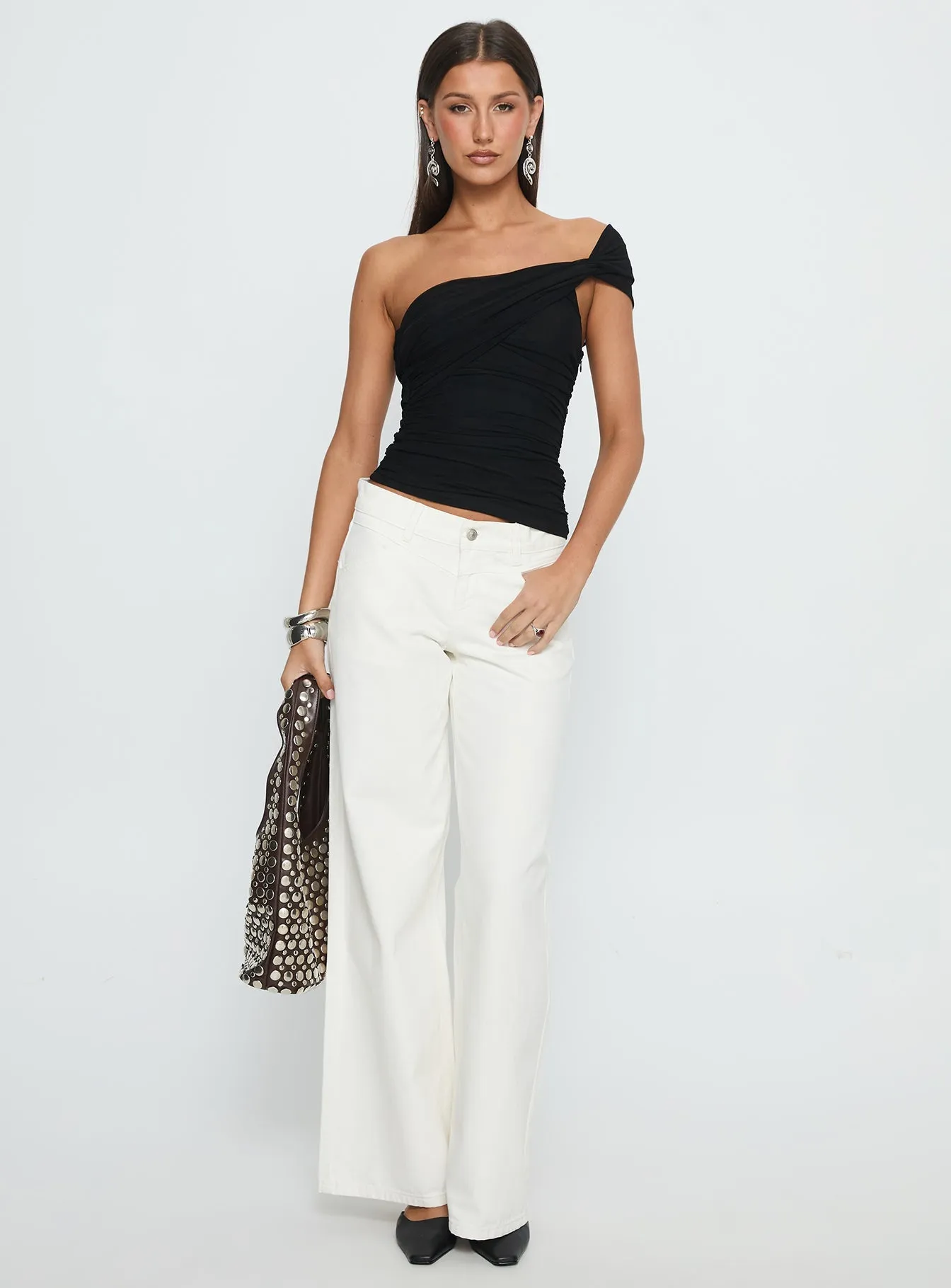 Catiana Low Rise Jeans White Versatile Cut