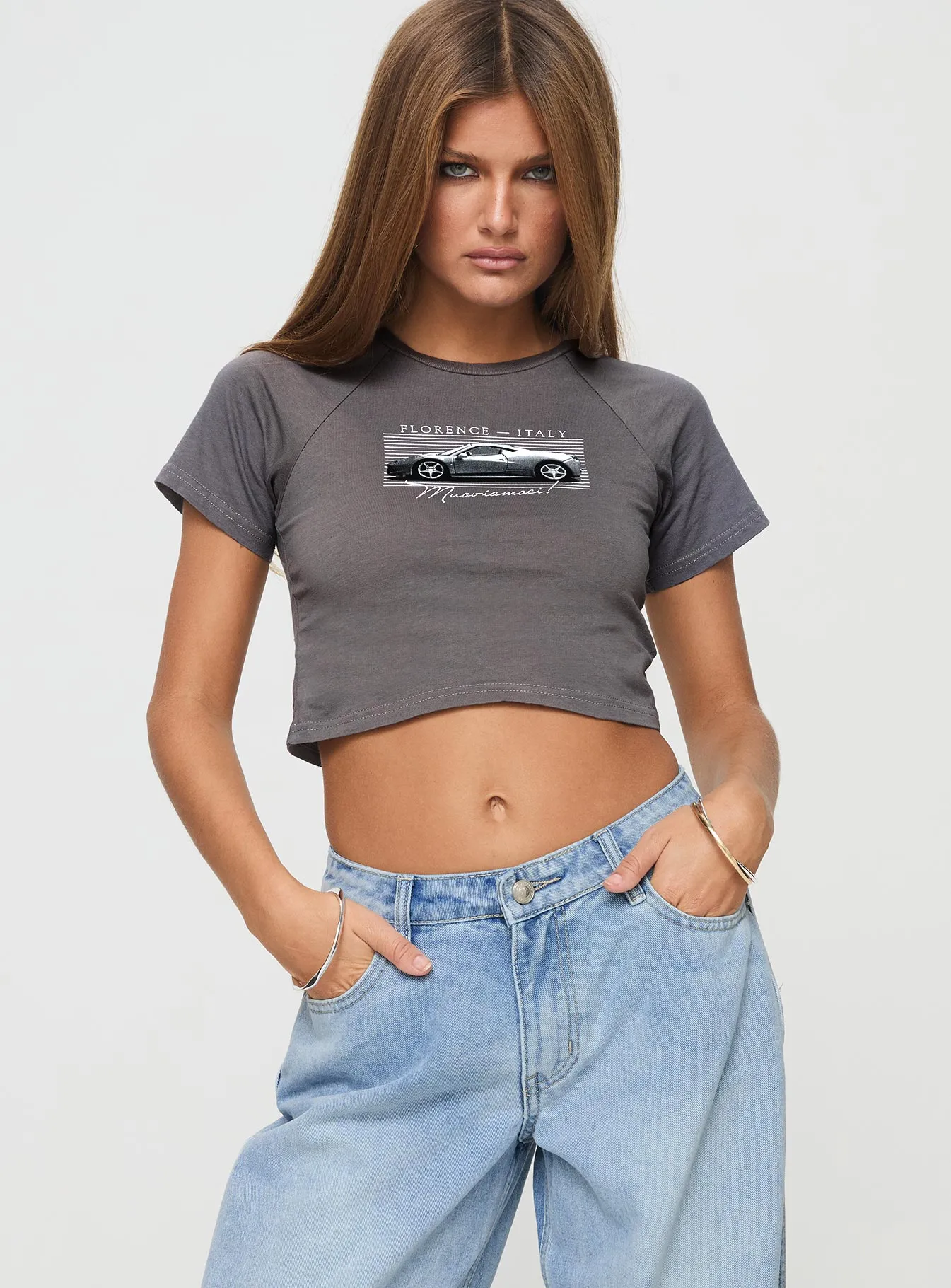 Racing Florence Baby Tee Black Airflow Ventilation System Seasonal Layering