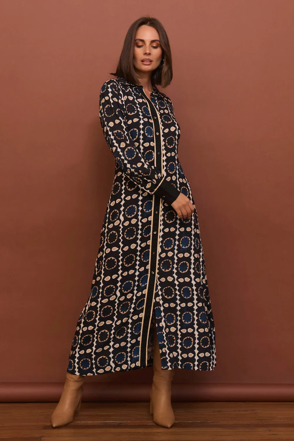 Gracie Collared Dress in Athena Daily Smart