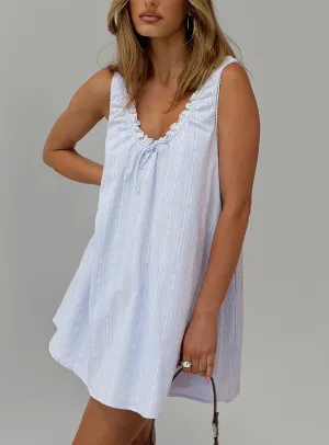 Antiquity Swing Mini Dress Blue Mini dress with bold colors