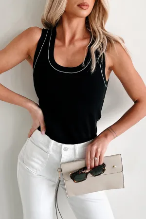Focused & Fashionable Scoop Neck Tank (Black) post war reconstruction