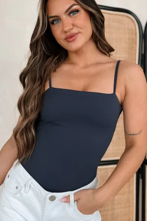 Good Genes Cut-Out Tank Bodysuit (Navy) Non Restrictive Fit