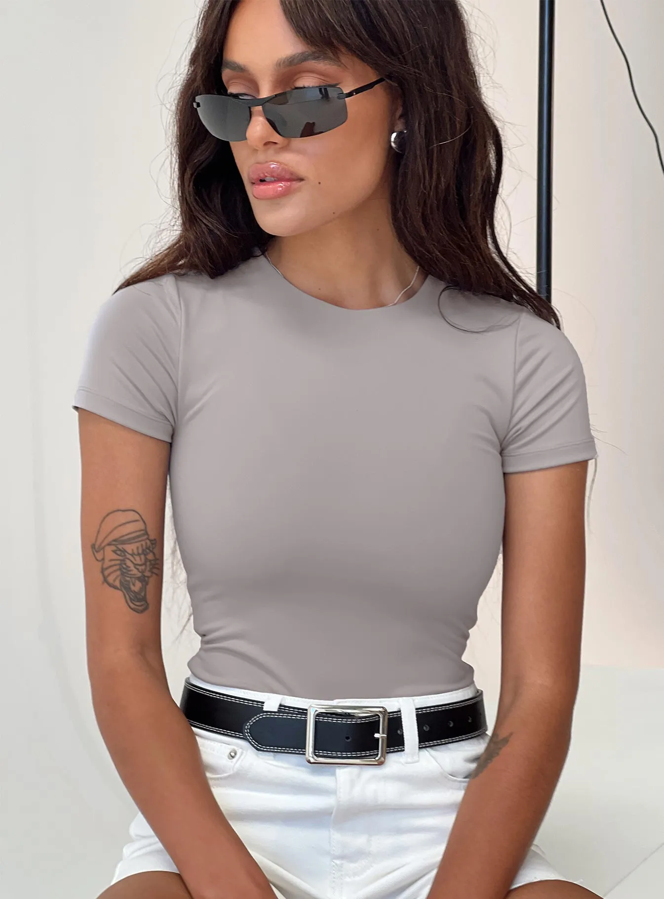 Bold Lightweight Attice Bodysuit Soot