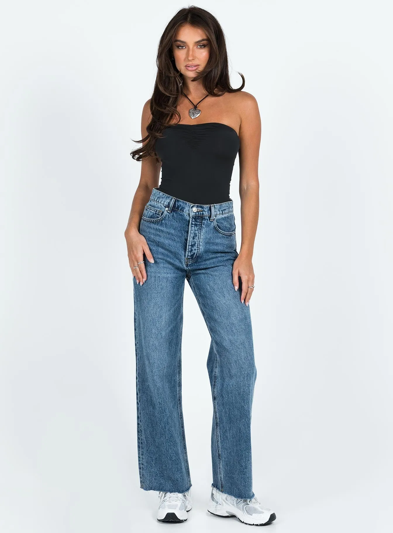 Cozy Lightweight Devra Strapless Bodysuit Black