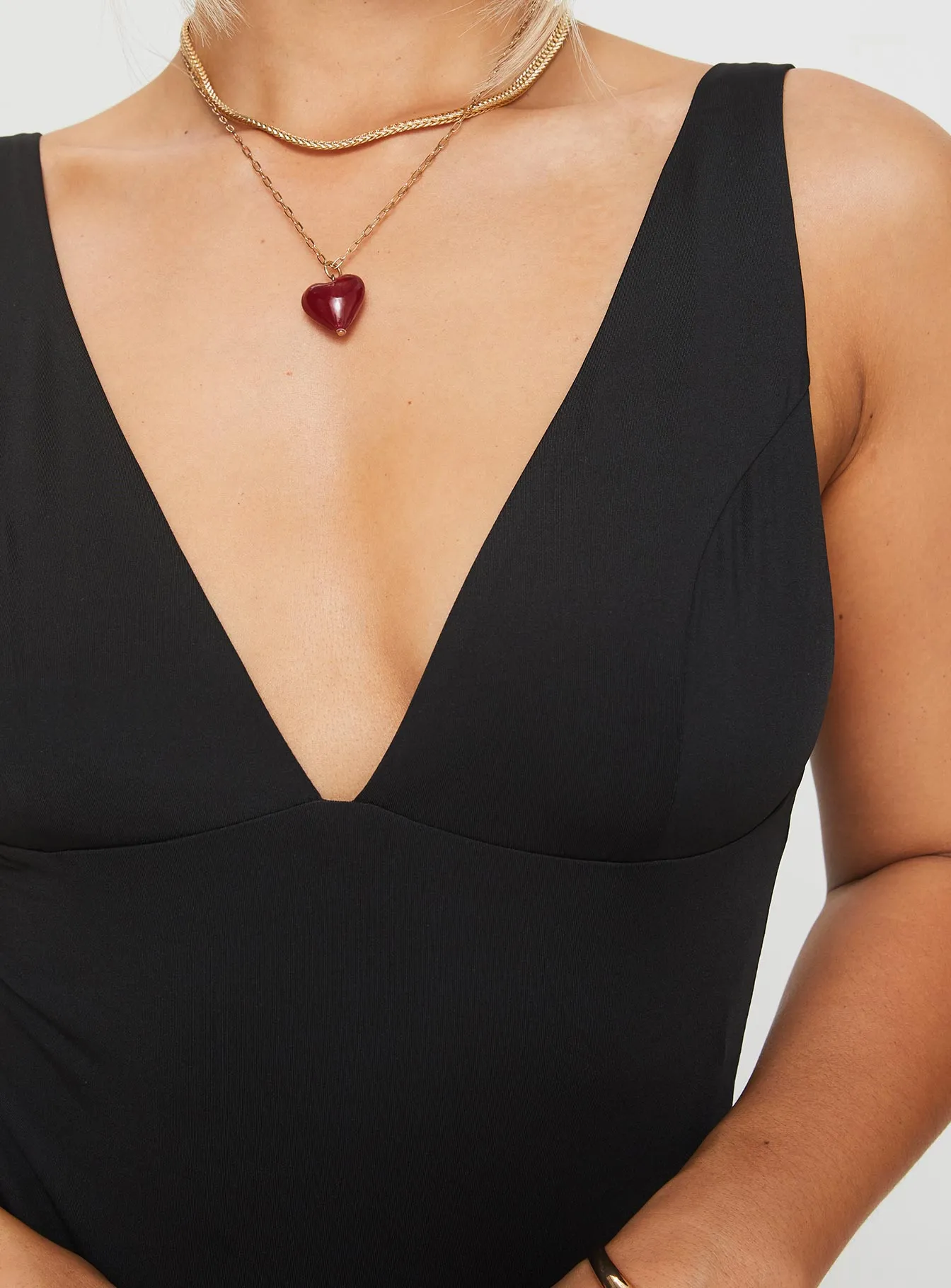 Enid Bodysuit Black Modern Charming Dynamic Simple