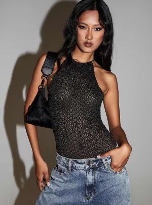 Sporty Event Luxury Neutral Meegan Bodysuit Black