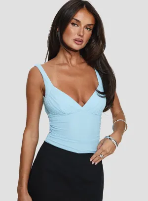 Morgane Mesh Bodysuit Blue Street Holiday Smart Vacation
