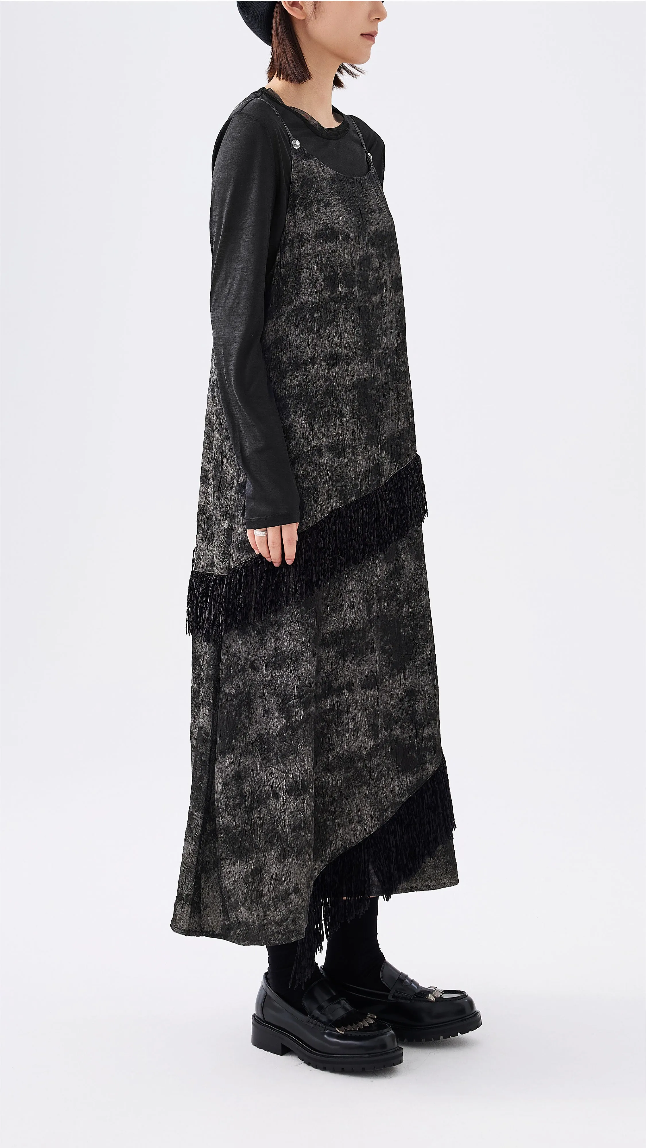 Western Faux Denim Cami Dress TemperatureControlTechnology Data Mode