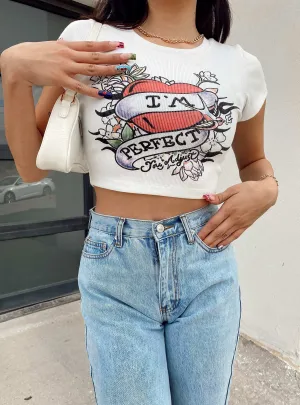 Flexible Ribbed Cuffs You Adjust Tee White