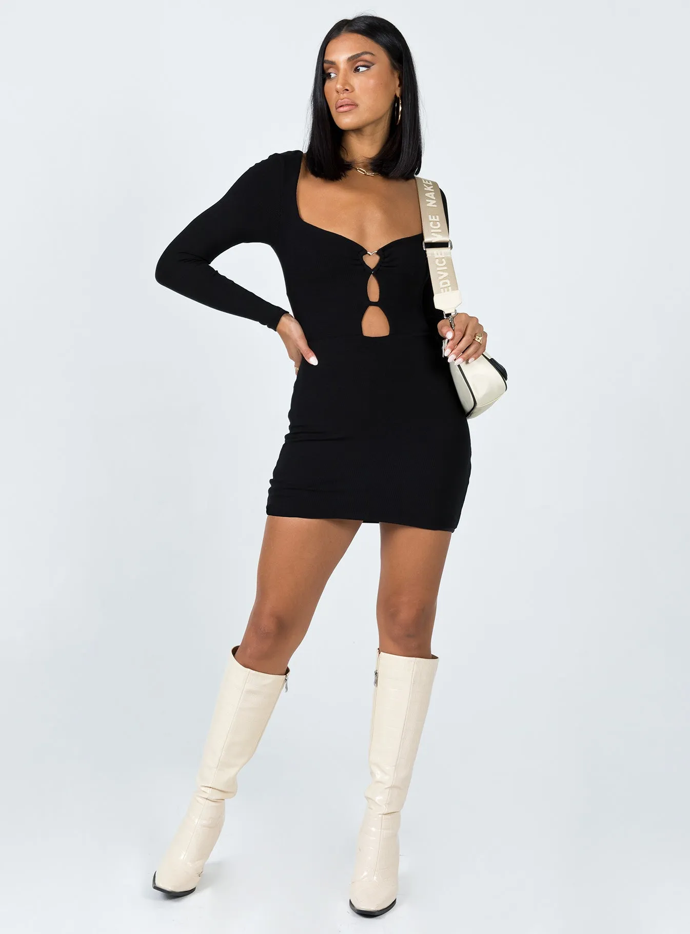 Urban Style Wear Sleek Silhouette Blythia Mini Dress Black
