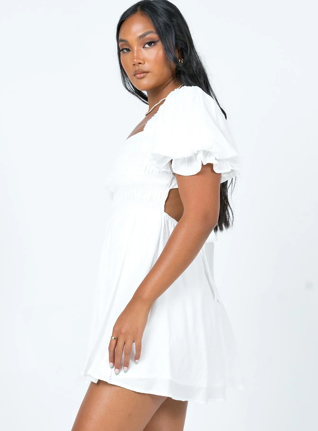Dani Mini Dress White Bold statement dress