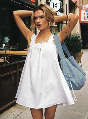 Swing Mini Dress White Petite Effortless Wear