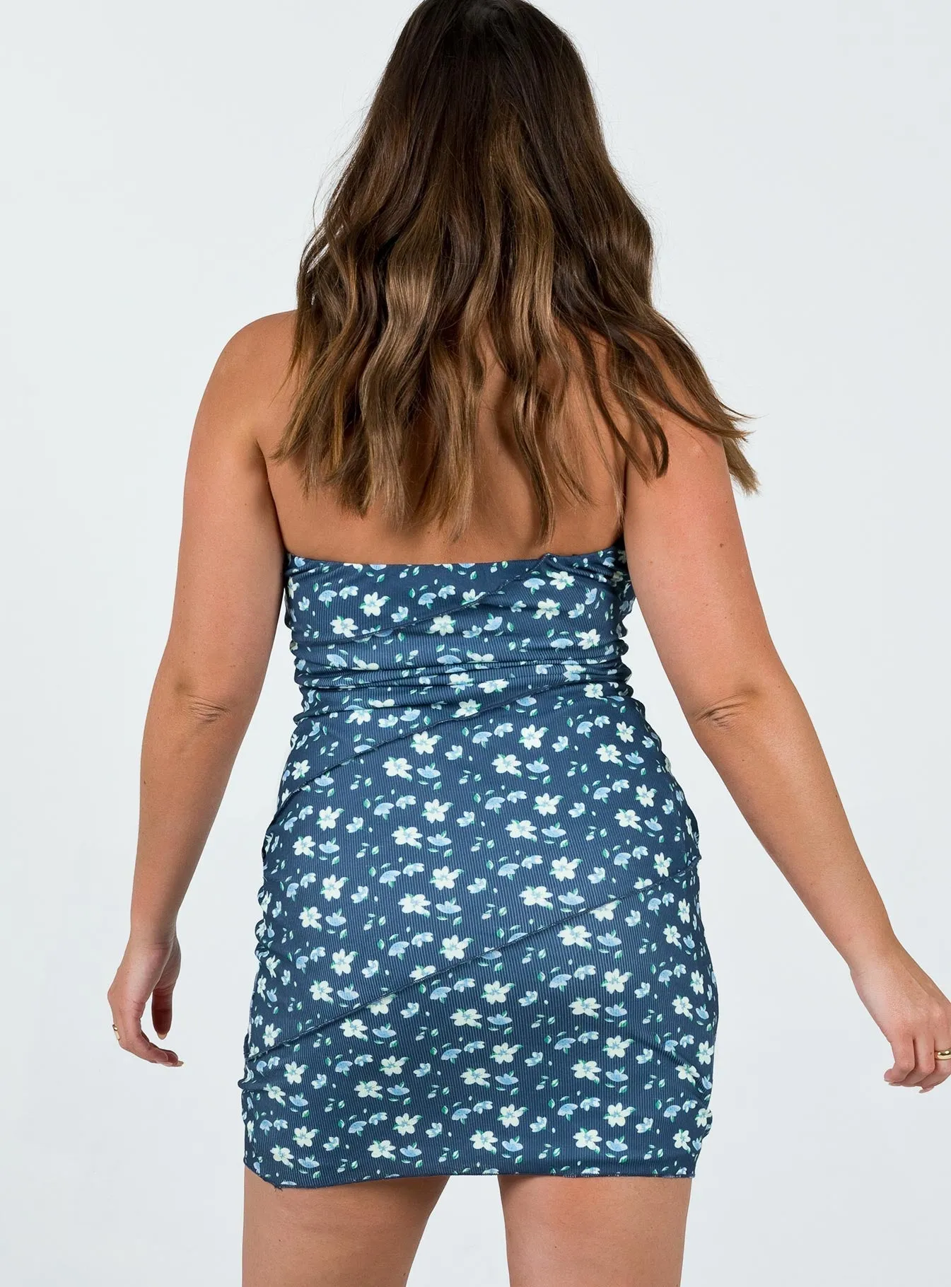 Charming Prints Light Star Oscar Mini Dress Navy Floral