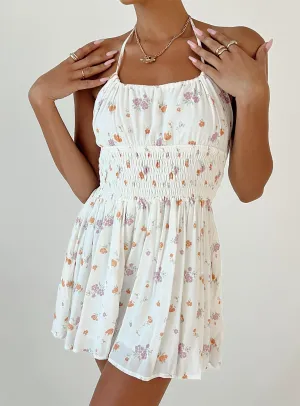 Emery Floral Halter Romper Multi Flattering Silhouette Flash Glow