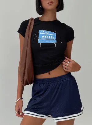 California Motel Tee Washed Charcoal Everyday Wear Customizable