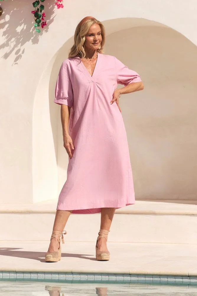 Kora A-Line Midi Dress in Peony Busy Mom