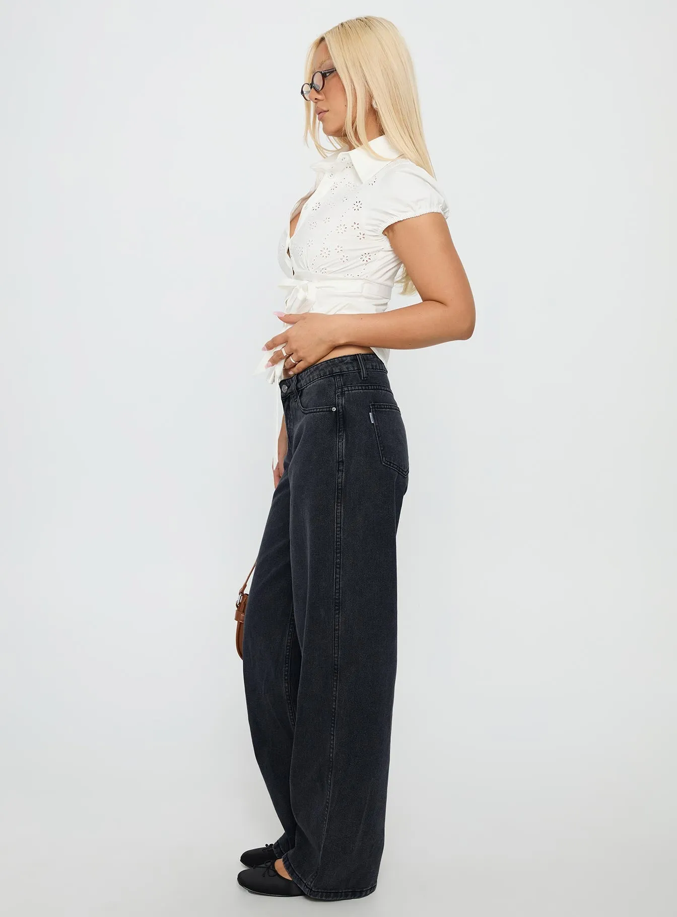 Nature Lover Party Look Maryanne Mid Rise Relaxed Jeans Washed Grey