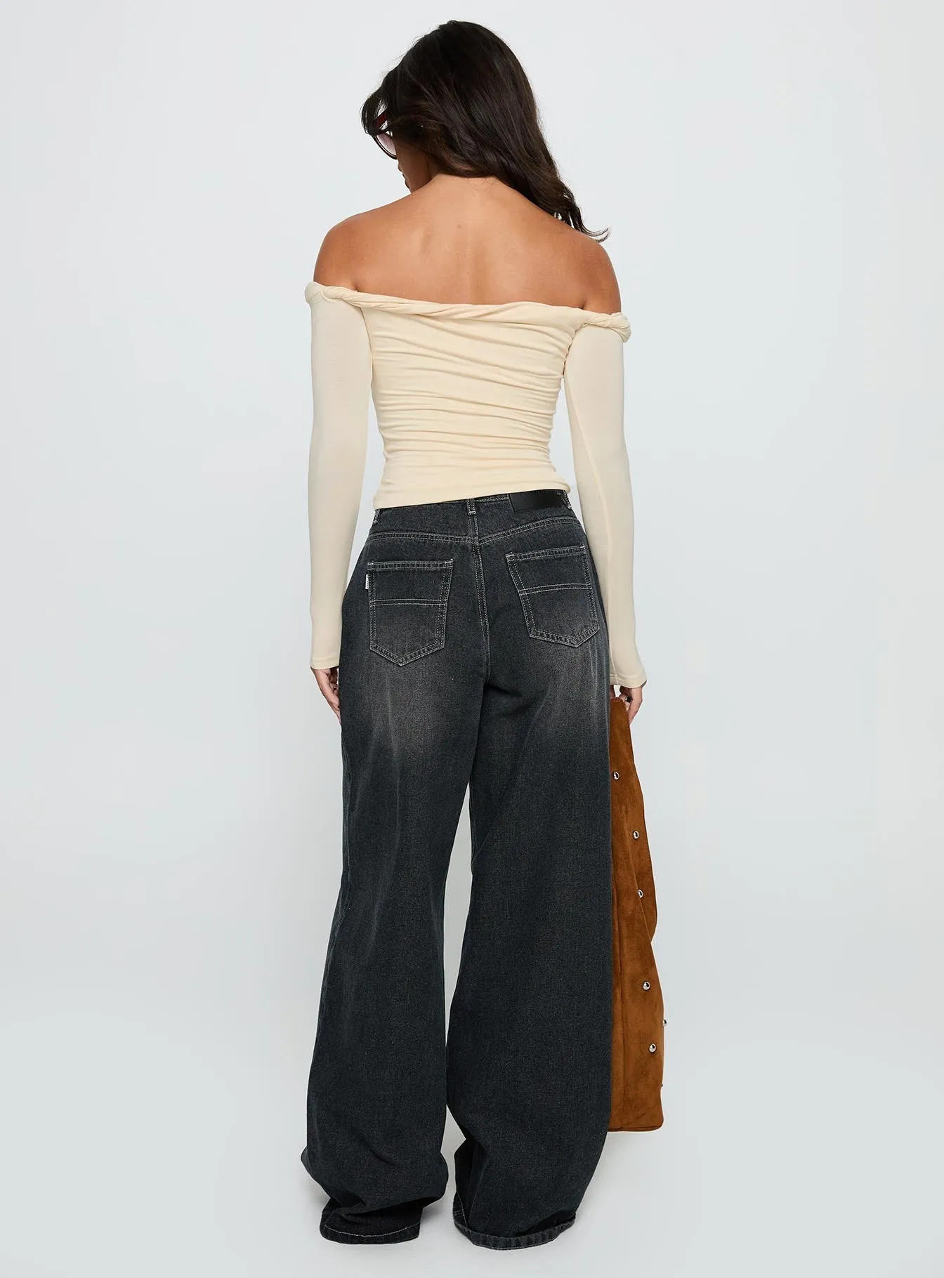 Naylor Wide Leg Jeans Grey Wash Weekend Style Casual Parent Style