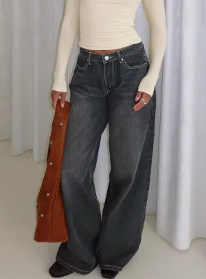 Loose Outdoor Adventure Work Meeting Closet Must Naylor Wide Leg Jeans Grey Wash
