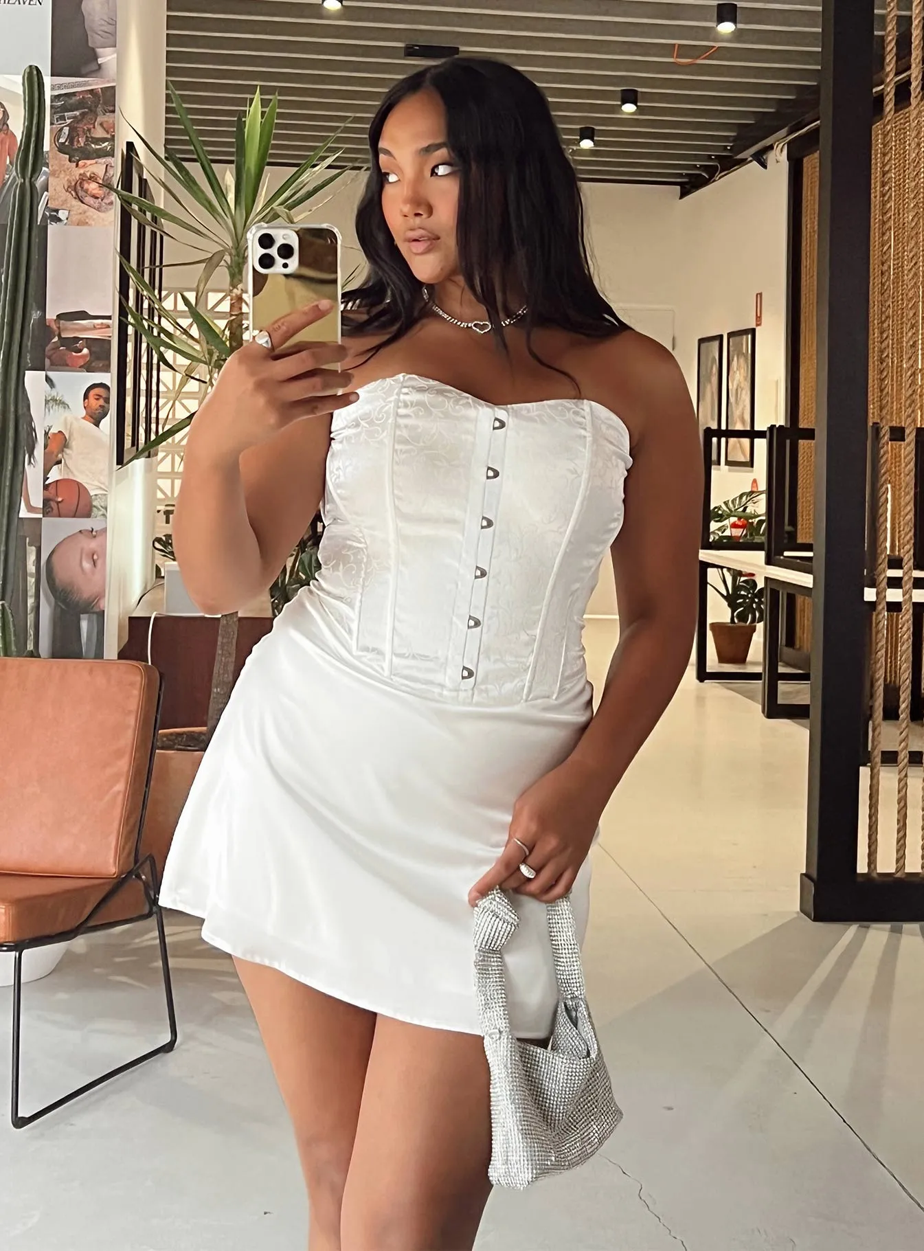 Curvy Love All Season Fashion Alter Ego Mini Dress White