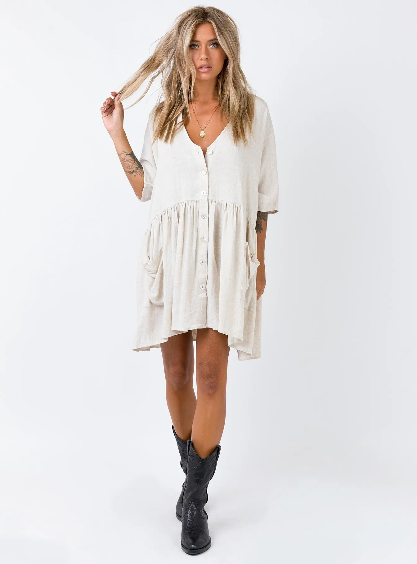 The Sandy Mini Dress Natural Lower Impact Walk Light