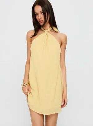 Energy Wear Kaiko Halter Mini Dress Yellow
