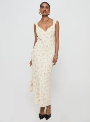 Fernwood Maxi Dress Yellow Floral Tile Court Topaz Glow
