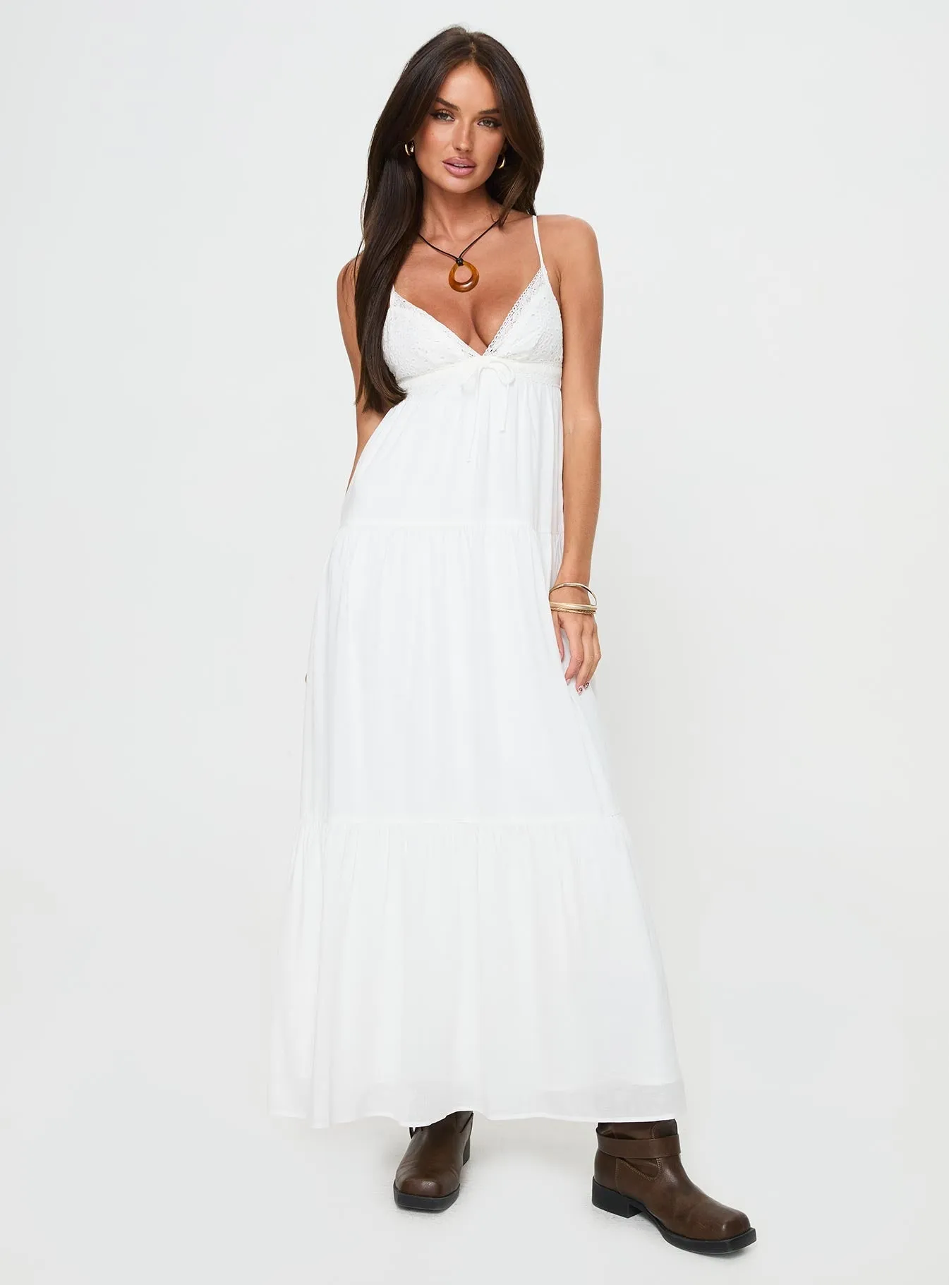 Bold Hue Nicoletta Maxi Dress White
