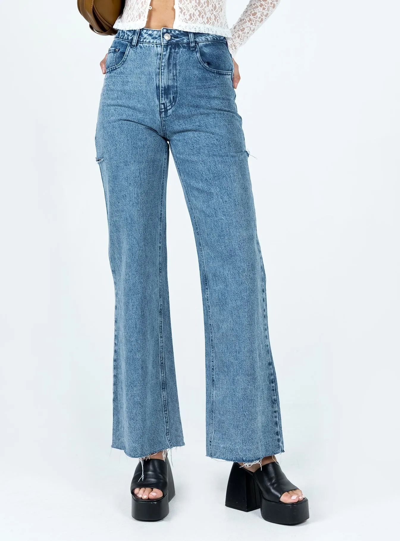 Casual Smart Casual Unisex Wear Flloyd Wide Leg Jean Denim