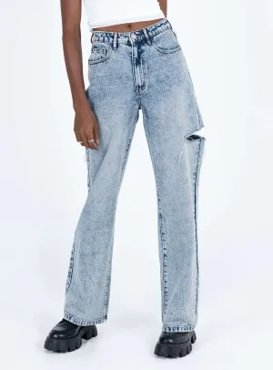 Johnston Wide Leg Jeans Mid Wash Blue Outfit Vibe