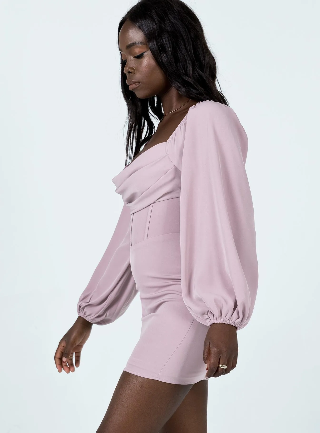 Day-to-evening versatile mini Lillie Long Sleeve Mini Dress Pink