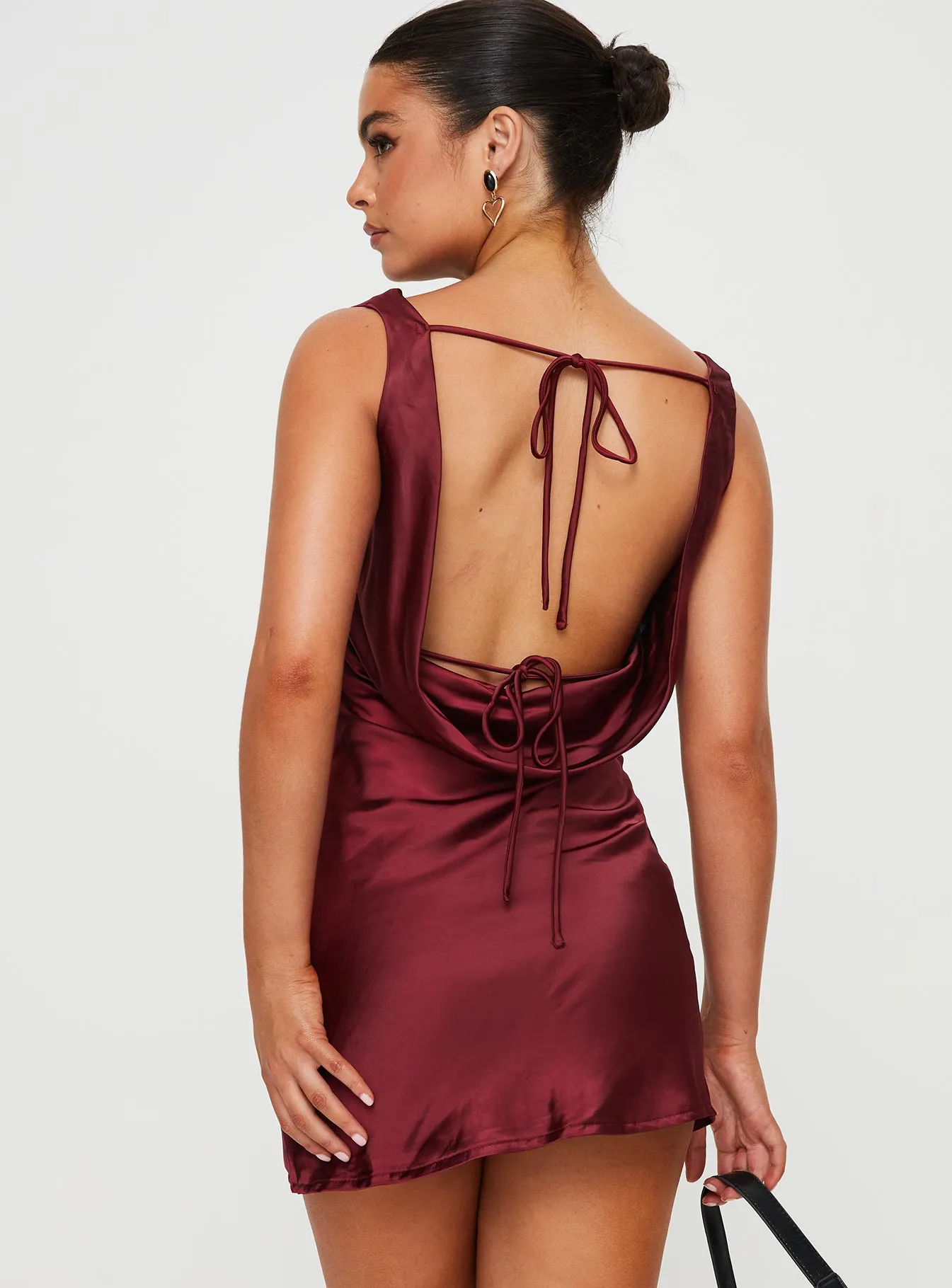 Millstone Mini Dress Burgundy Chic short-length dress
