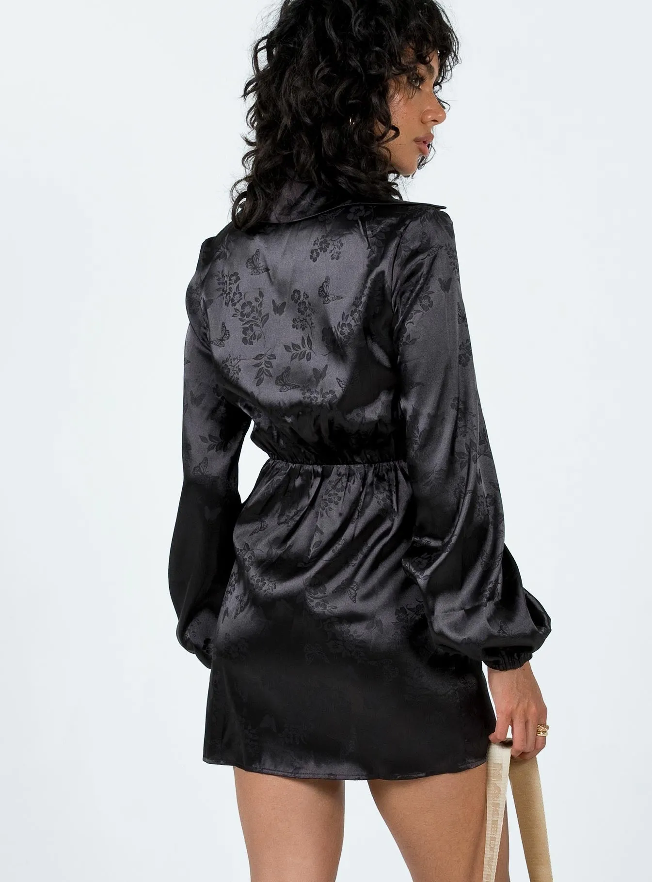 Allira Wrap Mini Dress Black Edge Mood Flirty Fashion