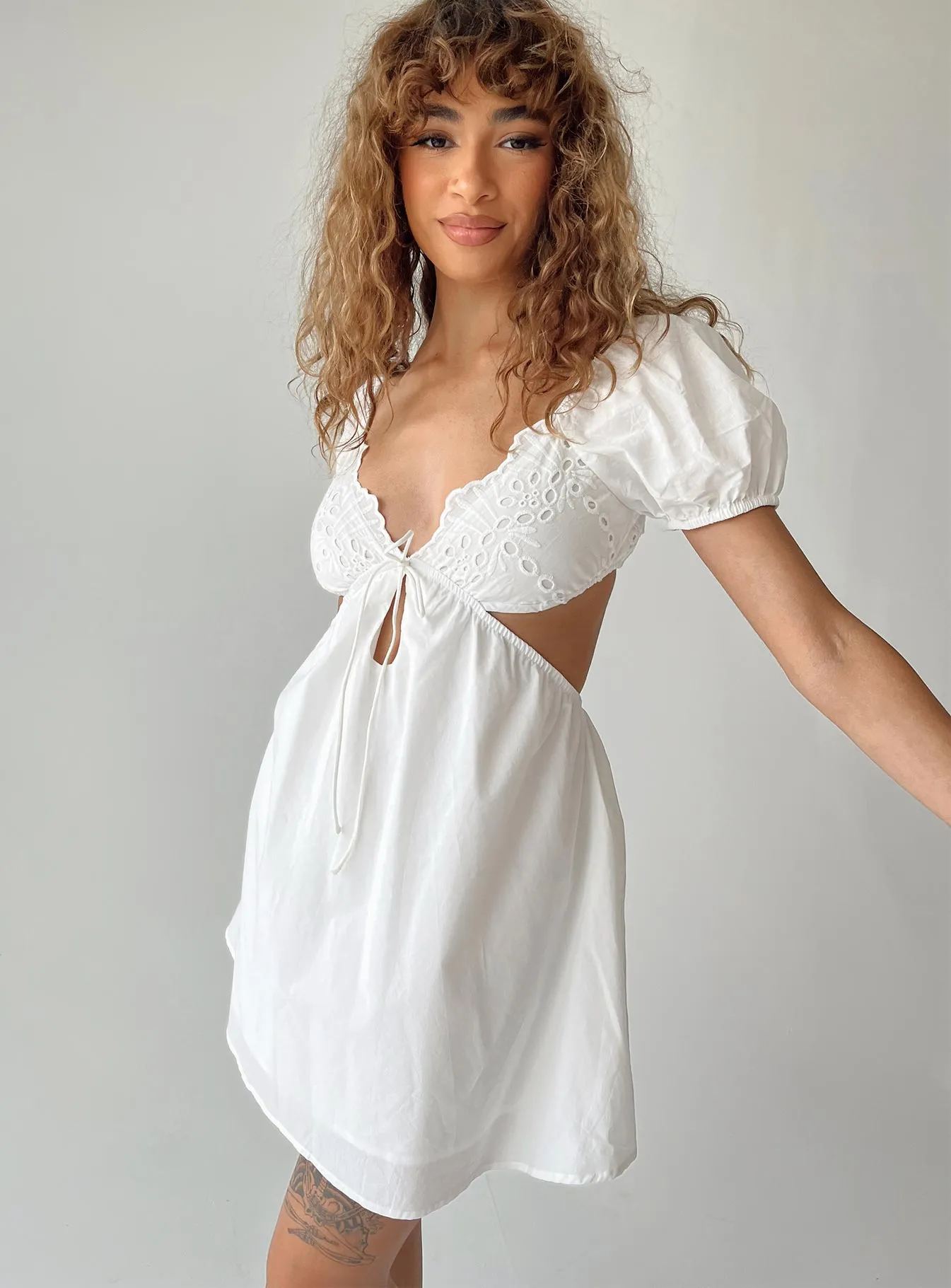 Elizer Mini Dress White Fun Glam