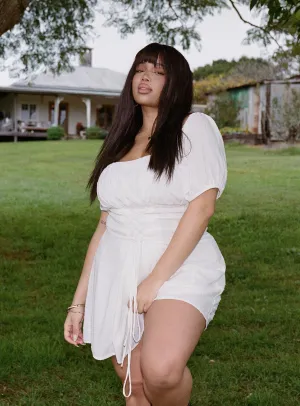 Youthful Style Fauci Mini Dress White Curve