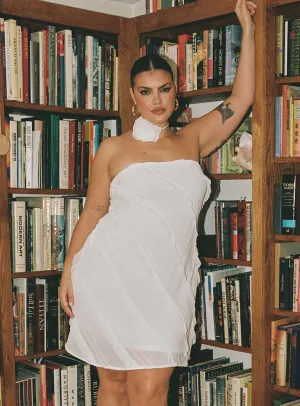 Lars Strapless Mini Dress White Curve Evening Glow Weekend Vibe