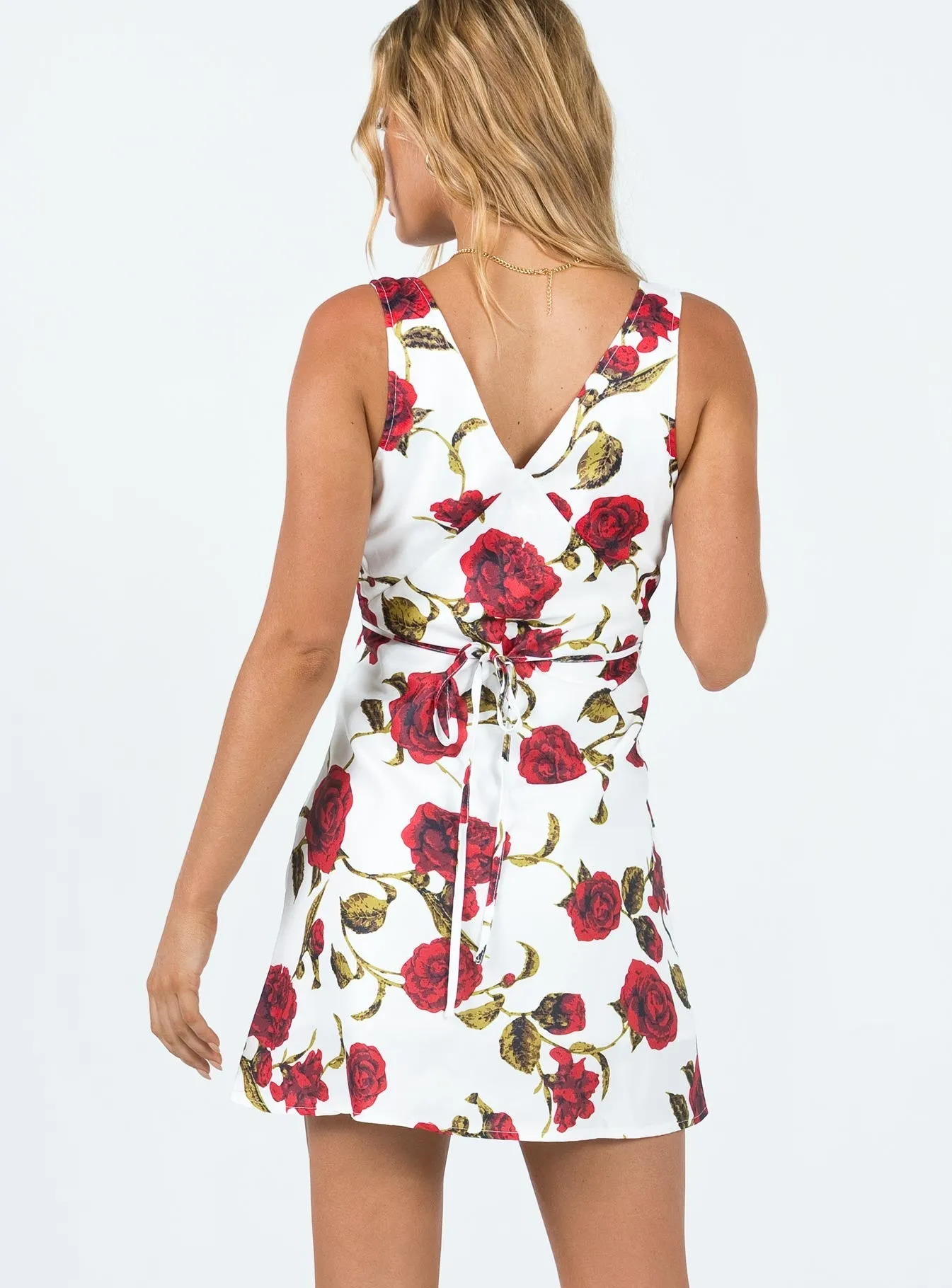 Nellie Mini Dress White / Red Floral City Look