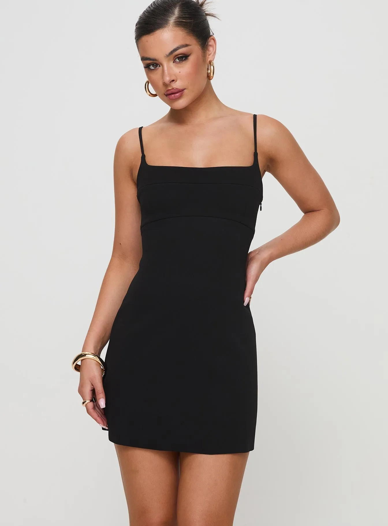 Rousselet Mini Dress Black Easy-care playful dress Photo Ready