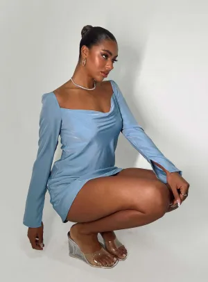 Star Power Mini Dress Blue Glow Soft Show Time