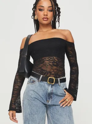 Belmar Lace Bodysuit Black Essential Family Slim Versatile