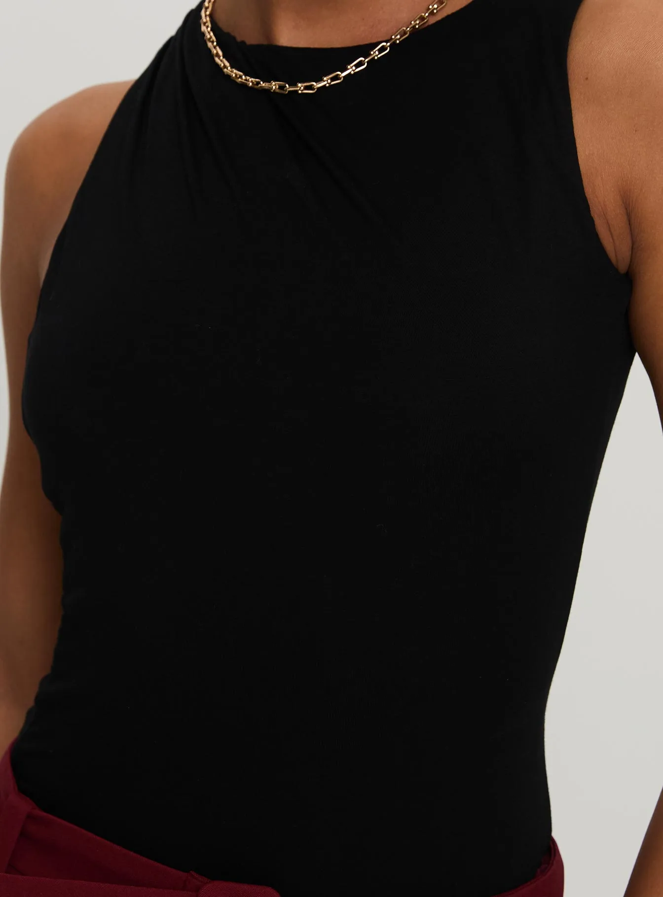 Centre Stage Cut Out Bodysuit Black Sporty Charming Cool Men
