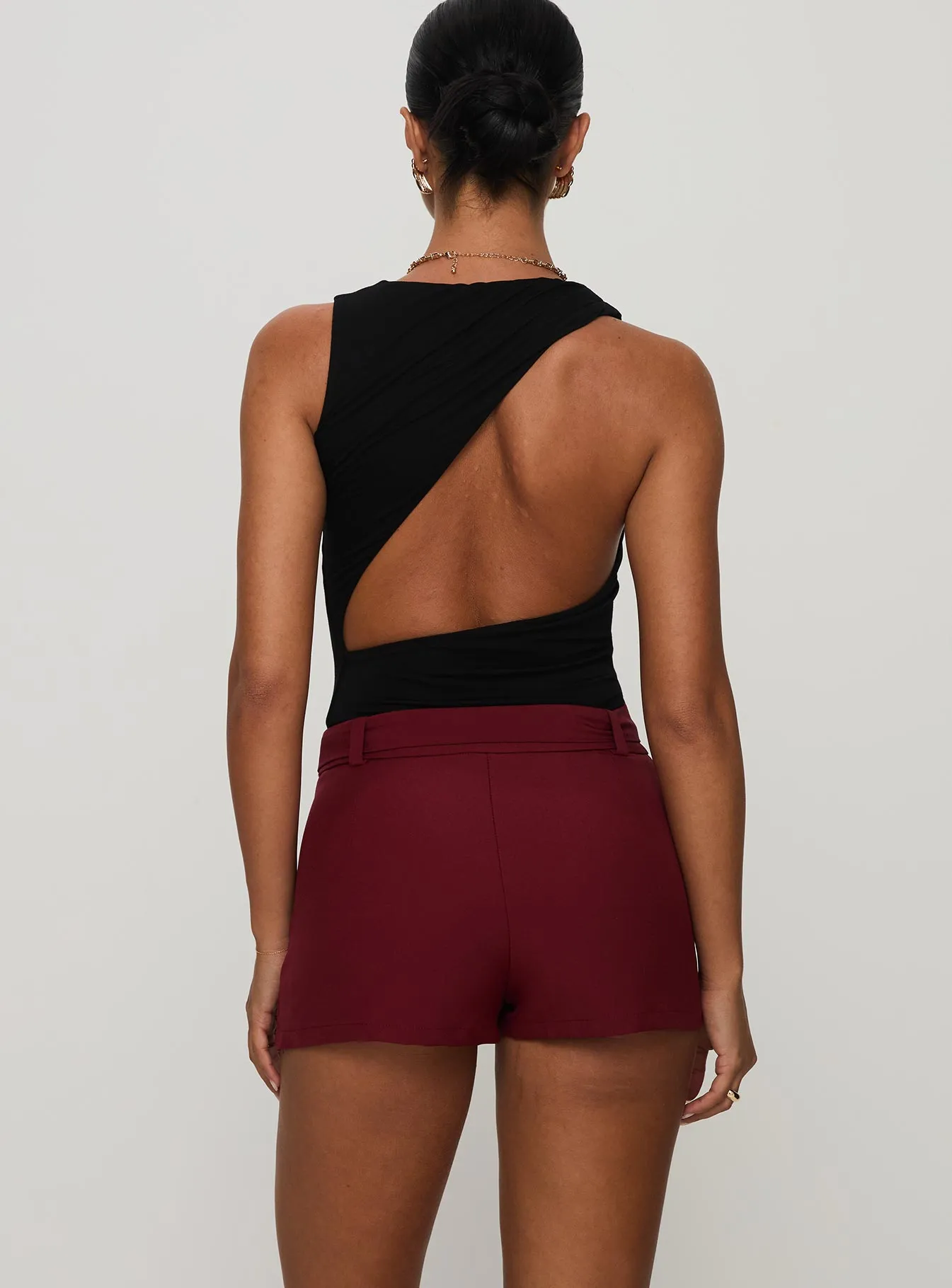 Centre Stage Cut Out Bodysuit Black Unique Elegant Home Shopping