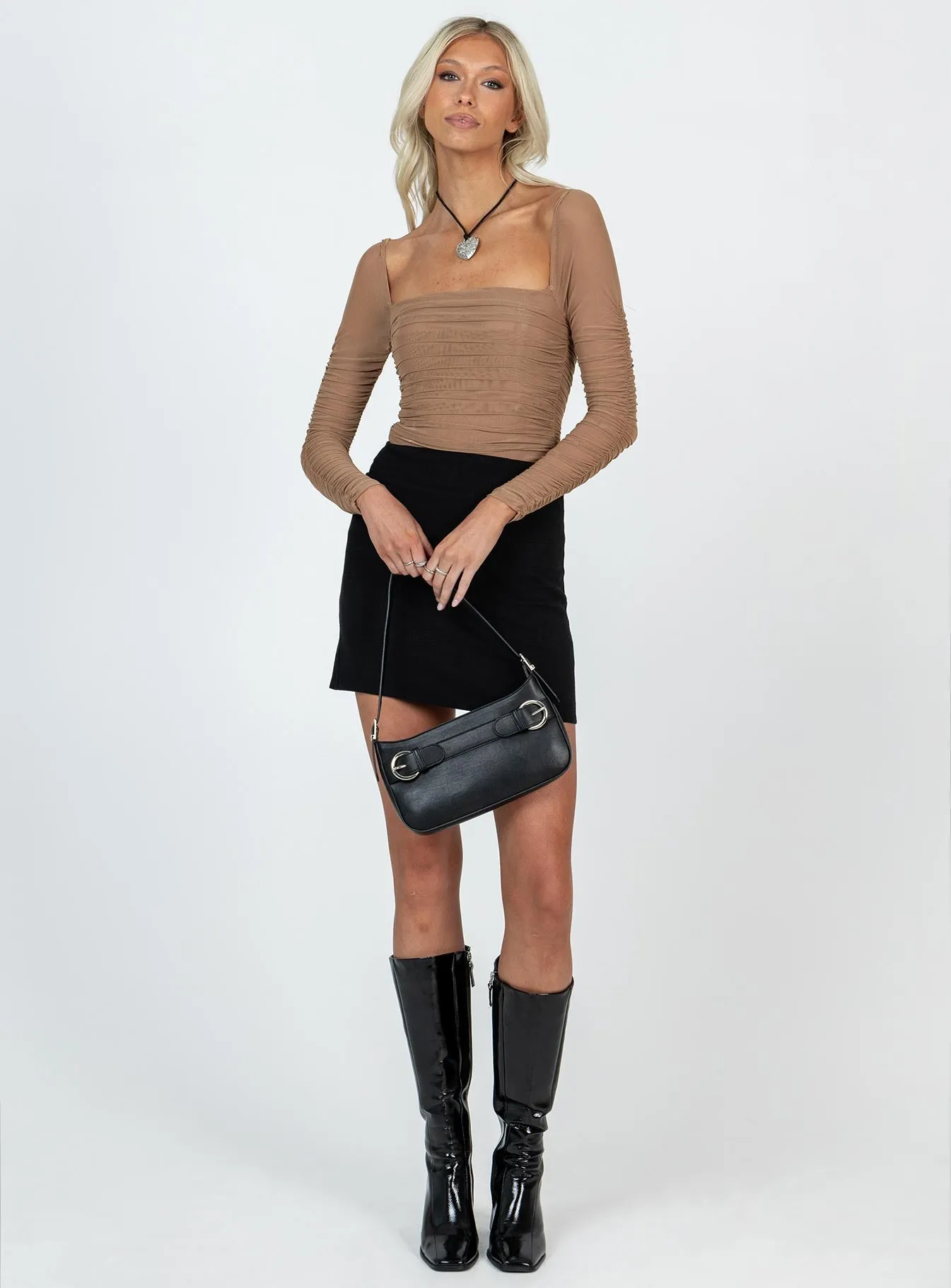 Delany Bodysuit Beige Tall Stylish Slim Sport Bold