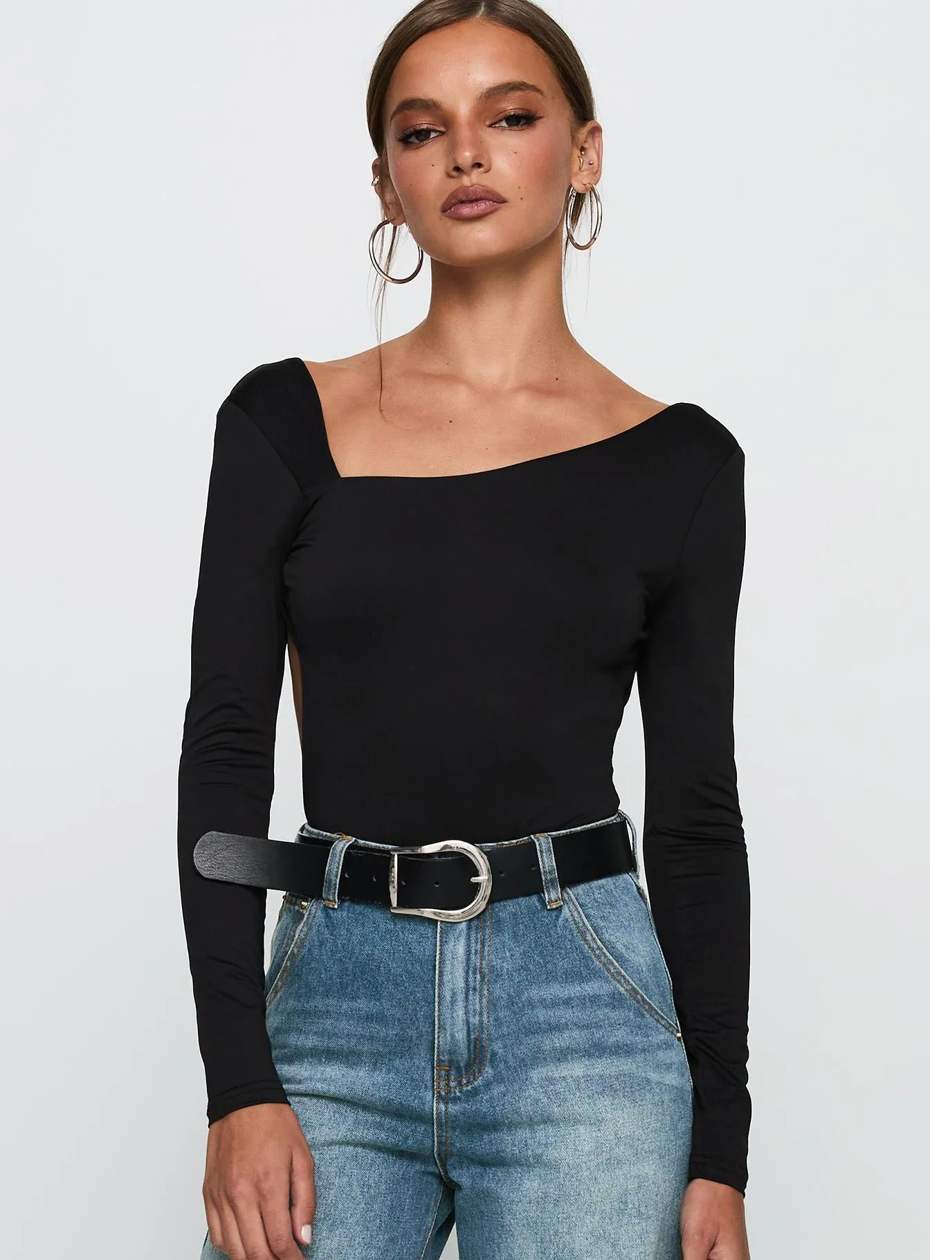Look This Good Backless Bodysuit Black Fresh Student Fine Weekend