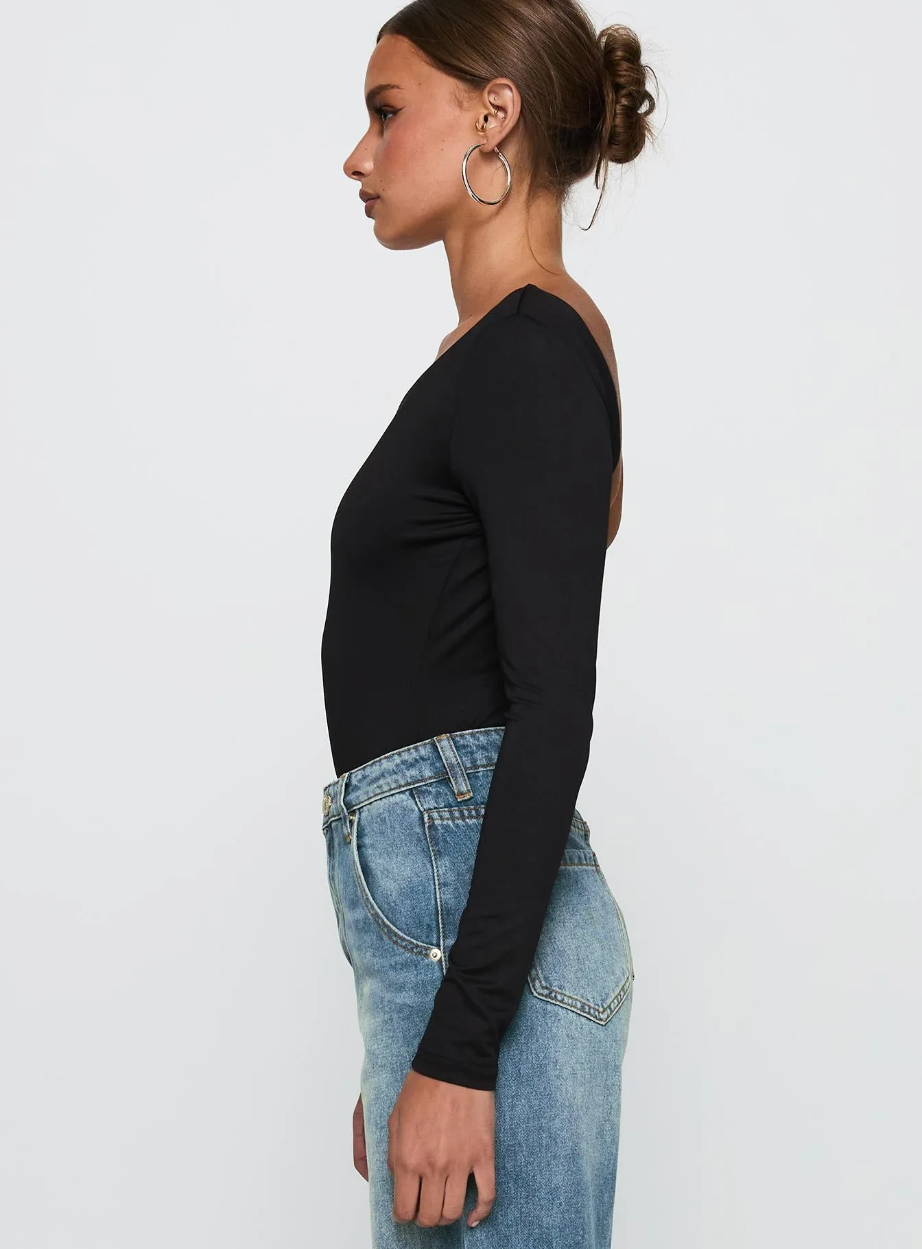 Bold Youth Music Hot Look This Good Backless Bodysuit Black
