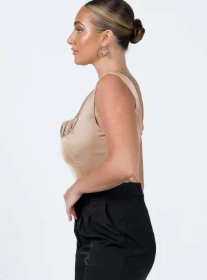 Ximena Bodysuit Beige Durable Travel
